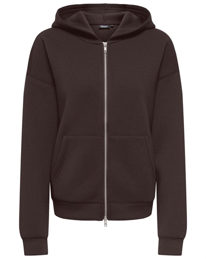 Only - ONLNaomi Two-Way Zip Hoodie - Coffee Bean